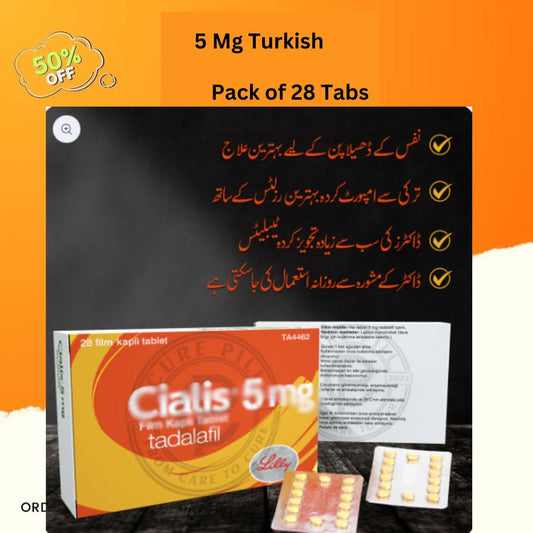 5 Mg Made in Turkey امپورٹڈ مردوں کے لئے ٹائمنگ ٹیبلیٹس ( Pack of 28 )